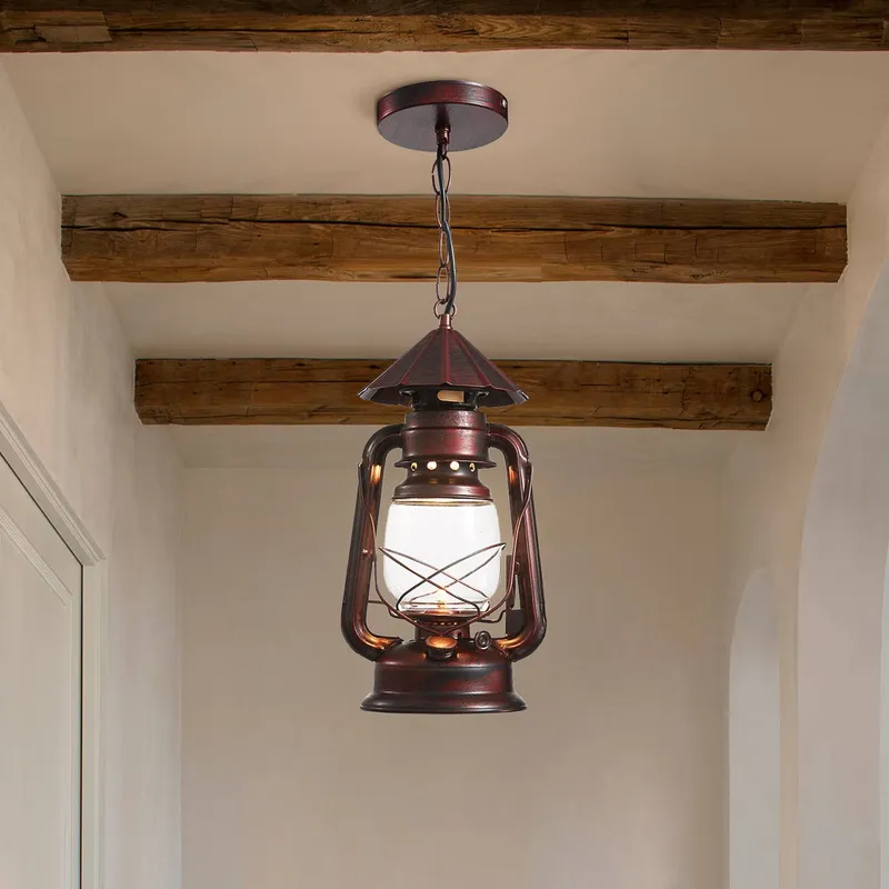 Rustic Lantern Pendant Lighting — Sofary Lighting LED Pendant Lights 7.0W 