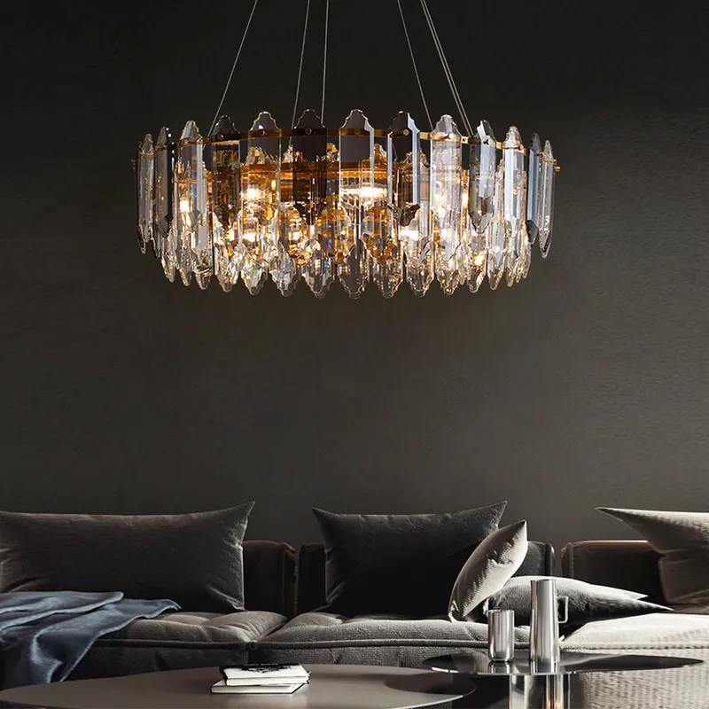 Round Glass Shade Metal Frame Chandelier — Sofary Lighting LED Pendant Lights 7.0W 