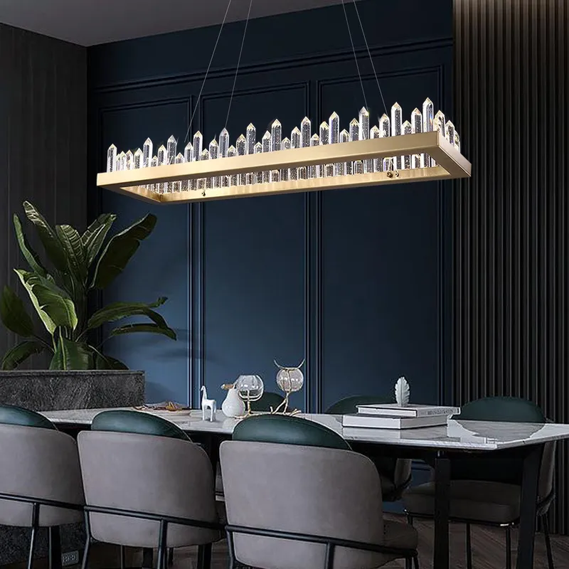 Rectangular Iceberg Crystal Chandelier — Sofary Lighting LED Pendant Lights 55.0W 3000K