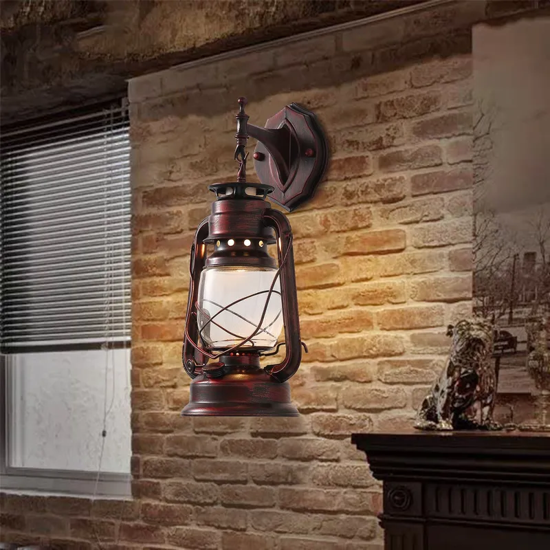 Rustic Lantern Wall Sconce — Sofary Lighting LED Pendant Lights 7.0W 