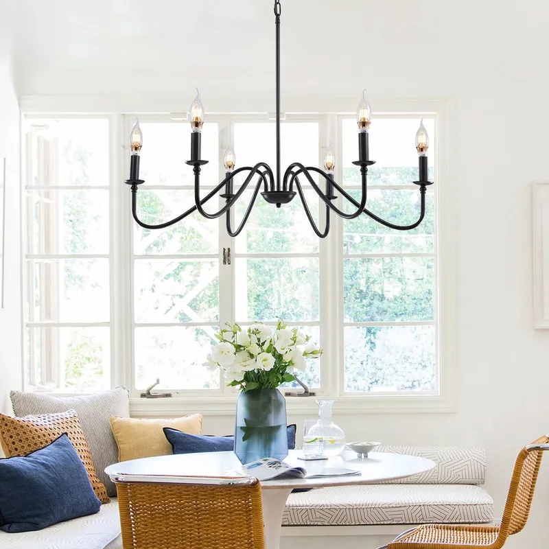 Modern Farmhouse Black Metal  Chandelier — Sofary Lighting LED Pendant Lights 7.0W 