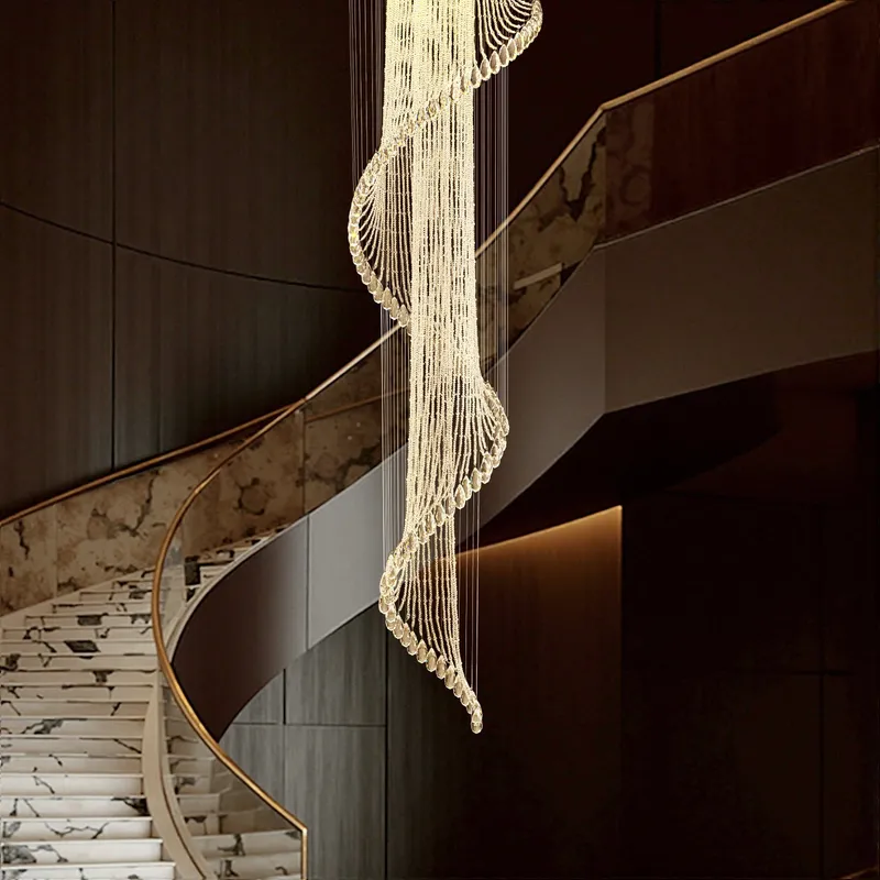 Modern Art Design Crystal Spiral Raindrop Chandelier — Sofary Lighting LED Pendant Lights 7.0W 
