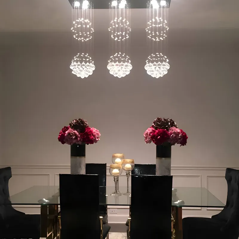 Contemporary Island Crystal Chandelier - Dining Room — Sofary Lighting LED Pendant Lights 7.0W 