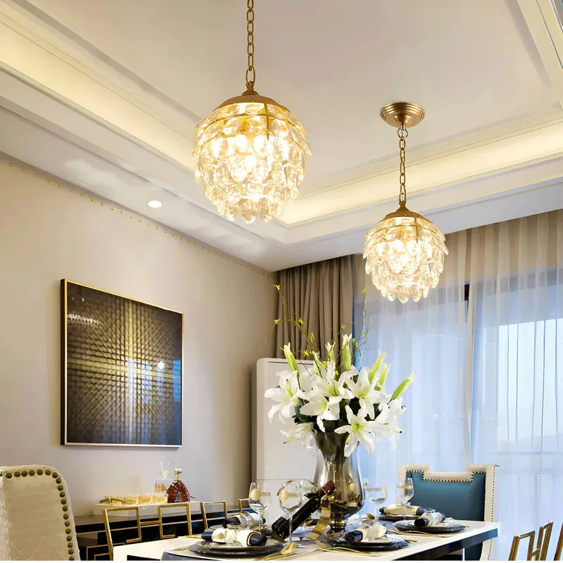 Eloria  Modern Gold Crystal Pine Cone Shape Chandelier — Sofary Lighting LED Pendant Lights 7.0W 
