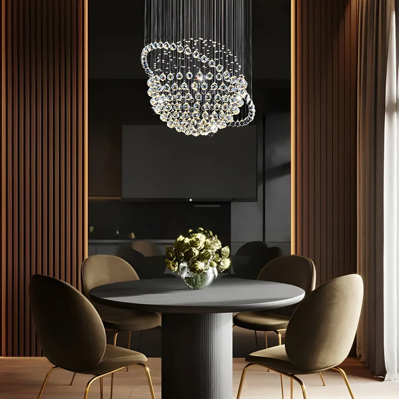 Modern Star Sphere Rain Drop Chandelier with Orbit — Sofary Lighting LED Pendant Lights 7.0W 
