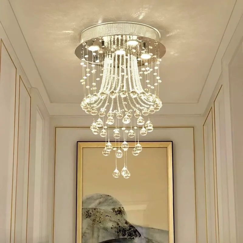 Modern Round Flush Mount Crystal Chandelier - Jellyfish Ceiling Light — Sofary Lighting LED Pendant Lights 7.0W 