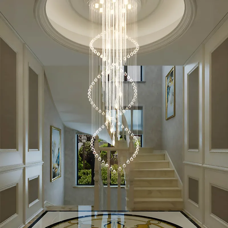 Double Spiral Raindrop Crystal Chandelier - Flush Mount Ceiling Light — Sofary Lighting LED Pendant Lights 7.0W 
