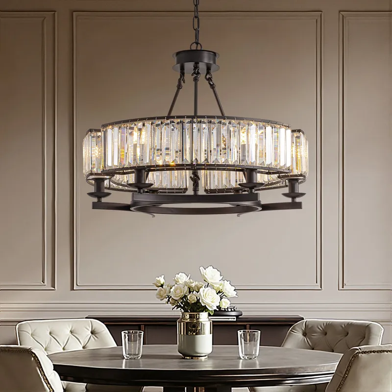 Round Modern Rustic Crystal Chandelier — Sofary Lighting LED Pendant Lights 7.0W 
