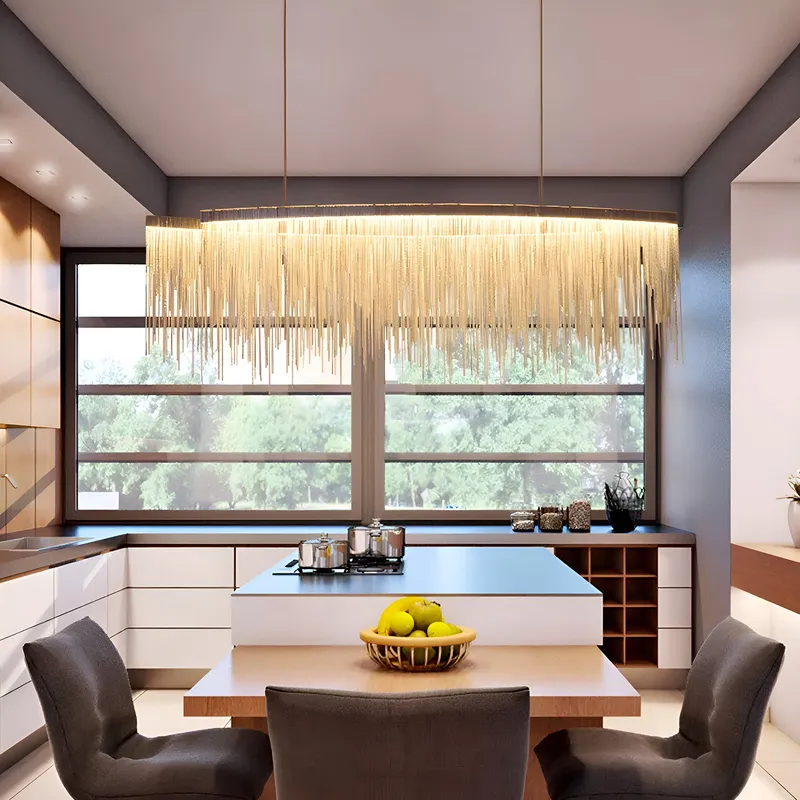 Modern Linear Aluminum Chandelier for Dining room — Sofary Lighting LED Linear Lights  3000K