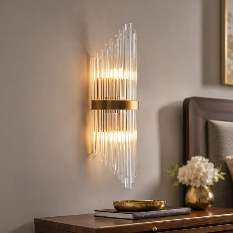 Melody Flow Golden Crystal Wall Sconce — Sofary Lighting LED Pendant Lights 7.0W 