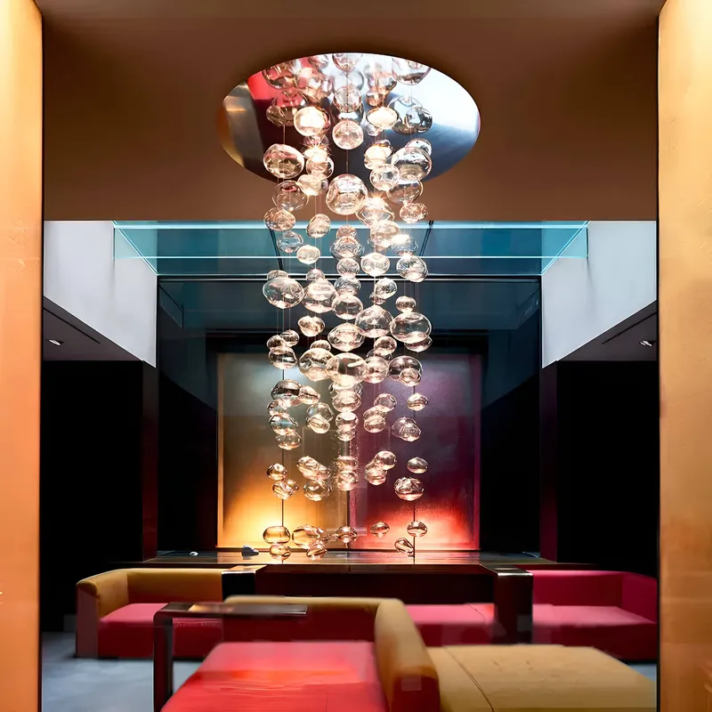 Round Base Bubble Glass Chandelier - Ceiling Light — Sofary Lighting LED Pendant Lights 7.0W 