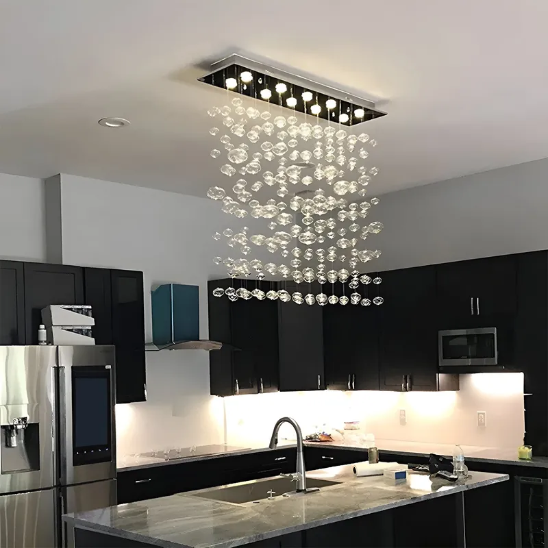 Rectangular Base Bubble Glass Chandelier - Ceiling Lights — Sofary Lighting LED Pendant Lights 7.0W 