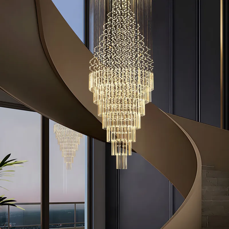 Floating Castle Modern Luxury K9 Crystal Raindrop Chandelier — Sofary Lighting LED Pendant Lights 7.0W 