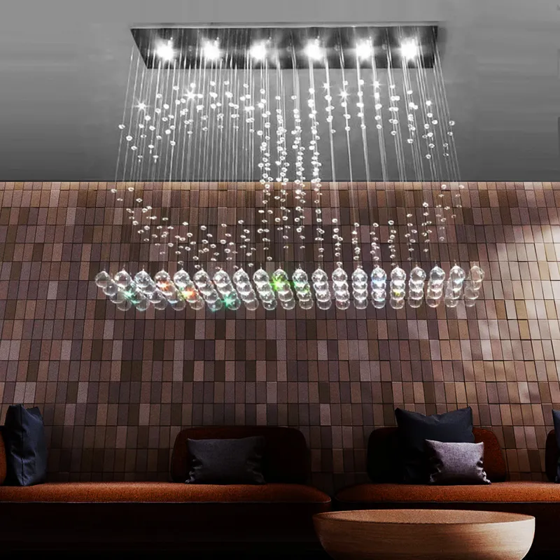 Double C Crystal Chandelier Custom Ceiling Light — Sofary Lighting LED Pendant Lights 7.0W 