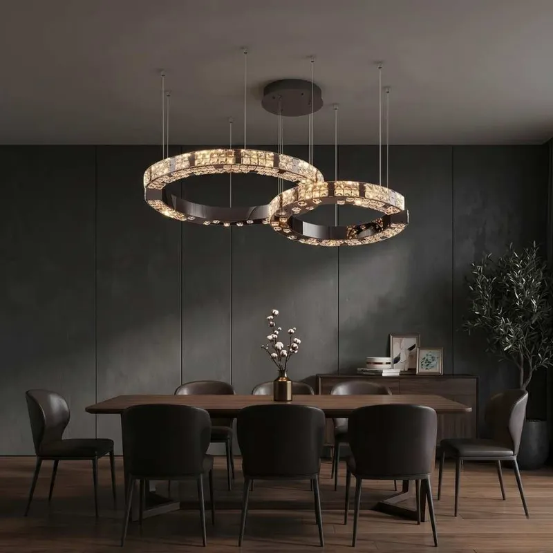 Arven Modern Crystal Ring Chandelier — Modern Chandelier LED Pendant Lights  2700K