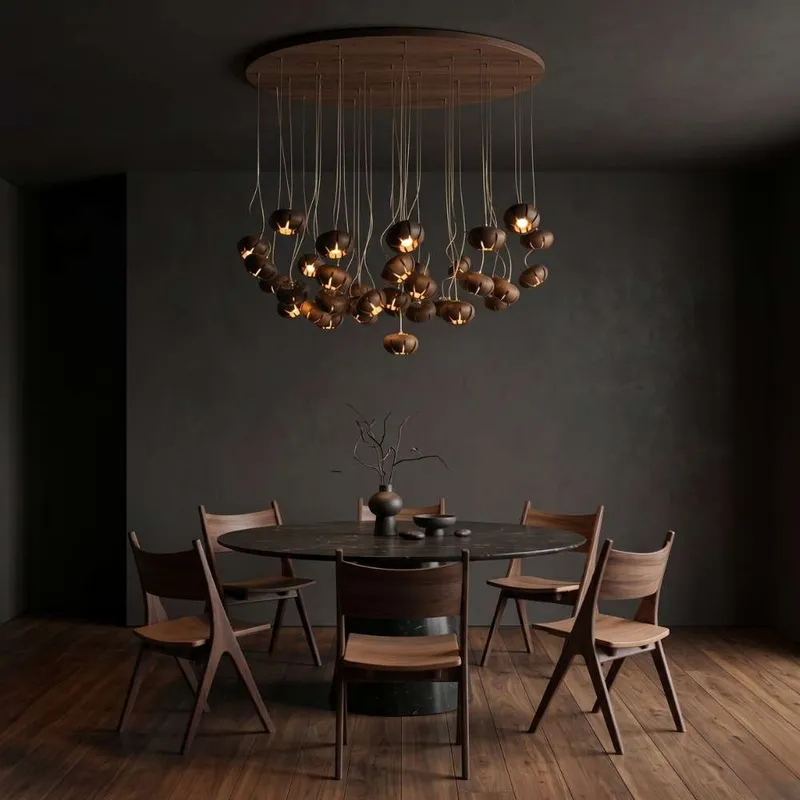 Zarmel Wood Cluster Pendant Light — Modern Chandelier LED Pendant Lights  2700K