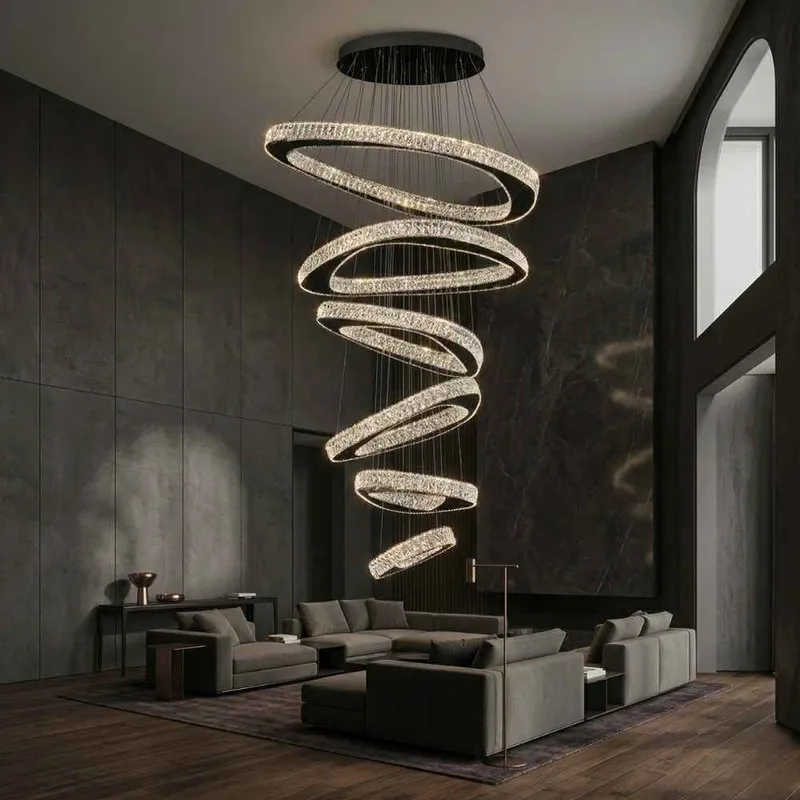 Aureli Crystal Spiral Chandelier — Modern Chandelier LED Pendant Lights  3000K