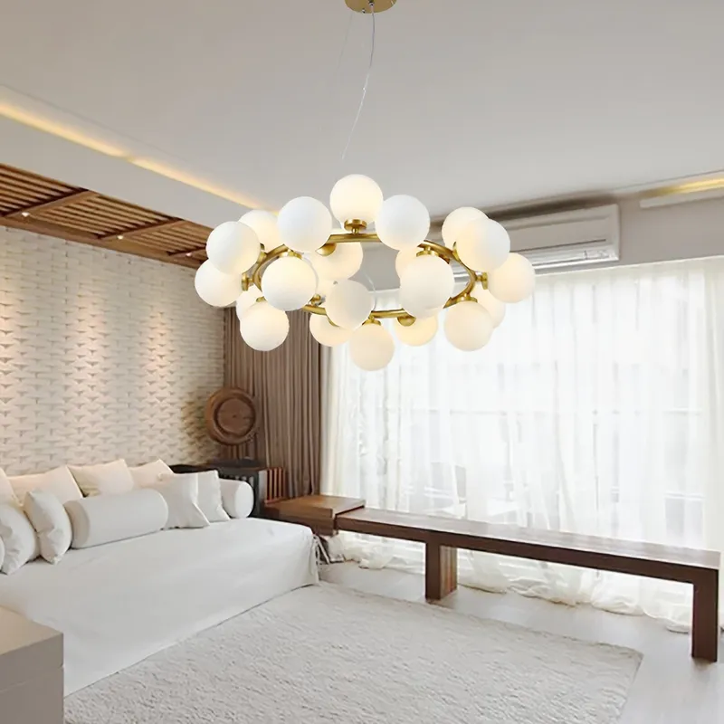 Holly Milk Glass Chandelier — Modern Chandelier LED Pendant Lights  