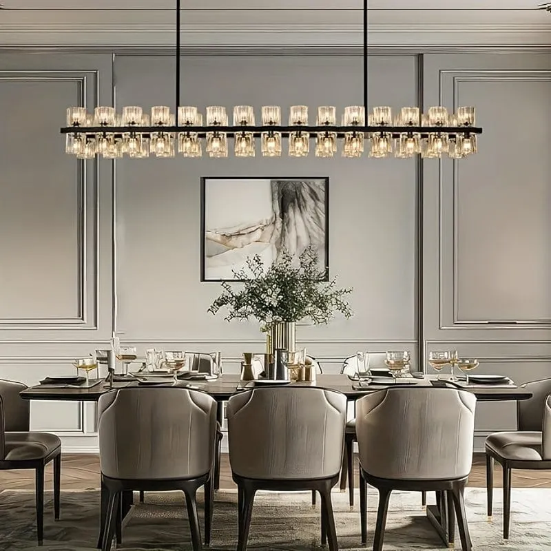 Jes Crystal Rectangular Chandelier — Modern Chandelier LED Pendant Lights  