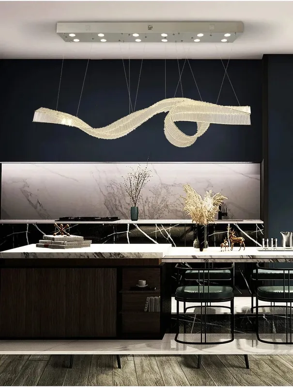 Kitchen Island Crystal Chandelier — Modern Chandelier LED Pendant Lights  3000K