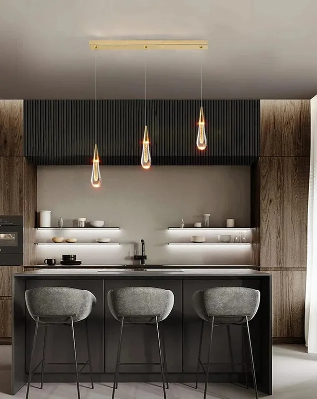 Tny Gold Kitchen Island Chandelier — Modern Chandelier LED Pendant Lights  3000K