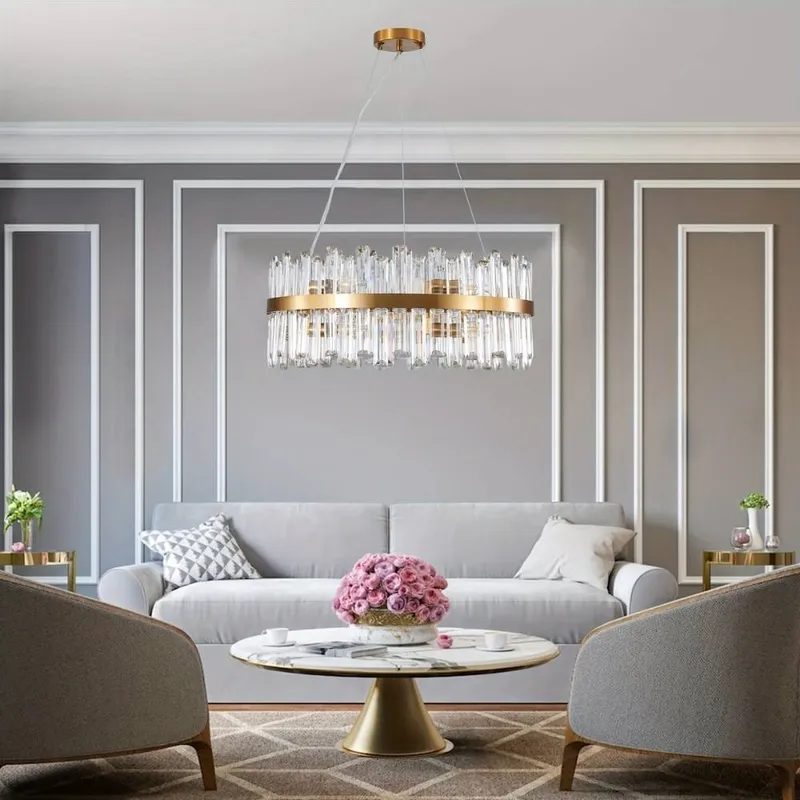 Lance Small Crystal Chandelier — Modern Chandelier LED Pendant Lights  