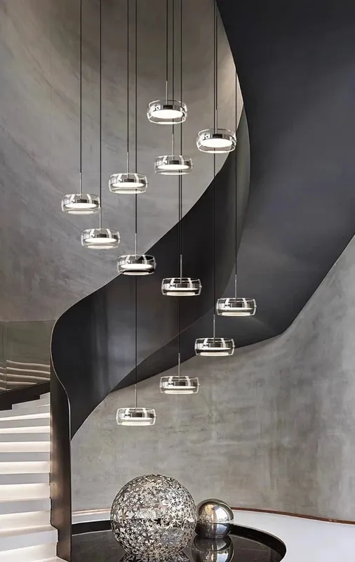 12-Light Modern Staircase Chandelier — Modern Chandelier LED Pendant Lights  3000K