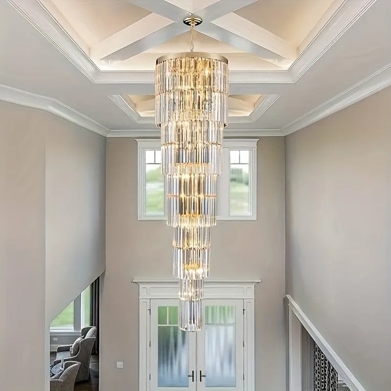 Zane Large Foyer Crystal Chandelier — Modern Chandelier LED Pendant Lights  
