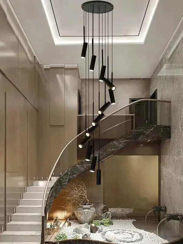 Contemporary Staircase Long Chandelier — Modern Chandelier LED Pendant Lights  3000K