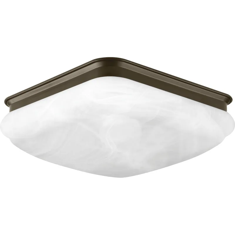One-Light 11-3/8" LED Square Glass Flush Mount — Progress Lighting LED Post Top Lights  