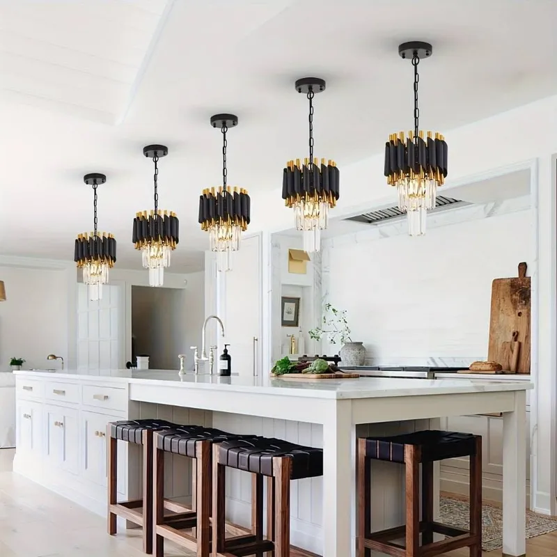 Misty Black Crystal Pendant Light — Modern Chandelier LED Pendant Lights  