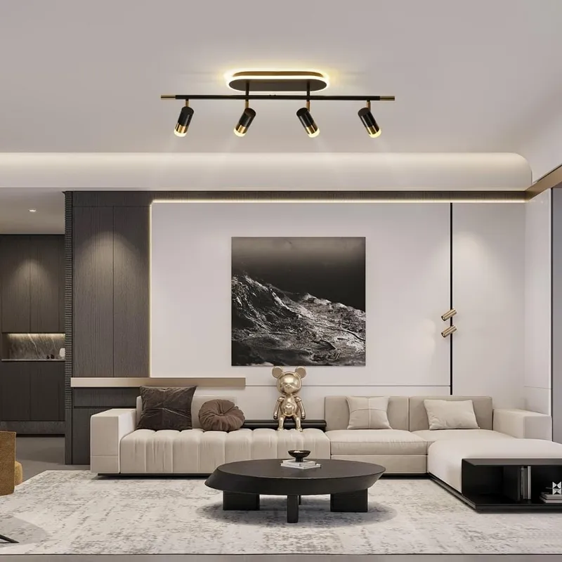 4-Light Modern Led Track Lighting — Modern Chandelier LED Pendant Lights  3000K