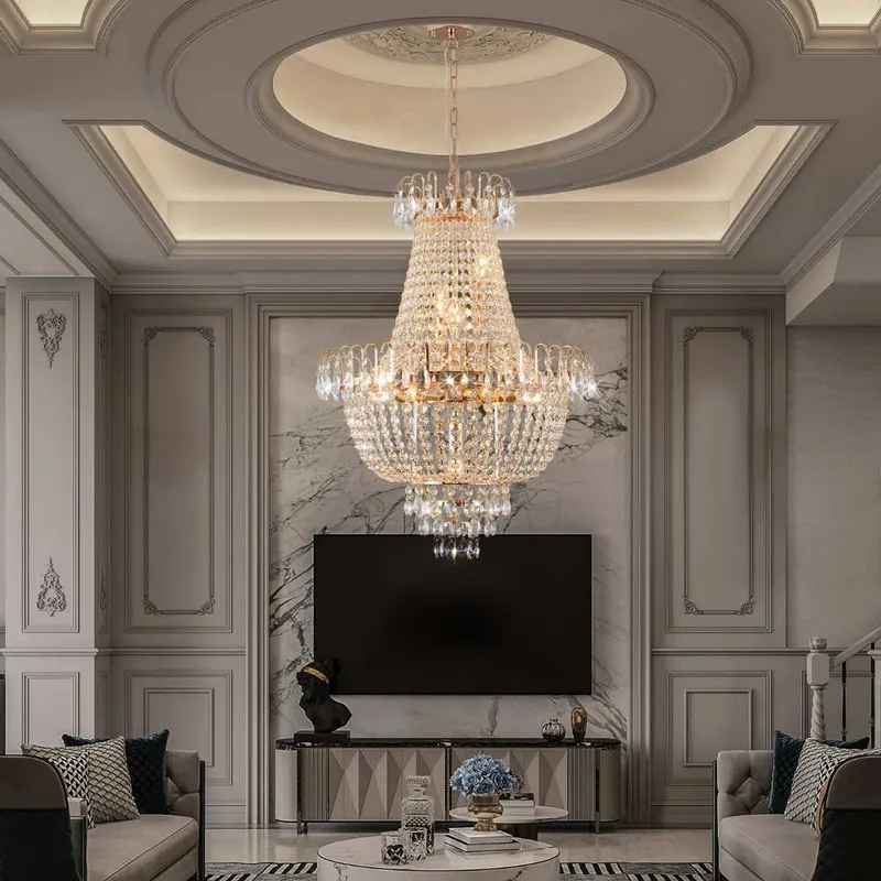 Lumi Gold Unique Crystal Chandelier — Modern Chandelier LED Pendant Lights  