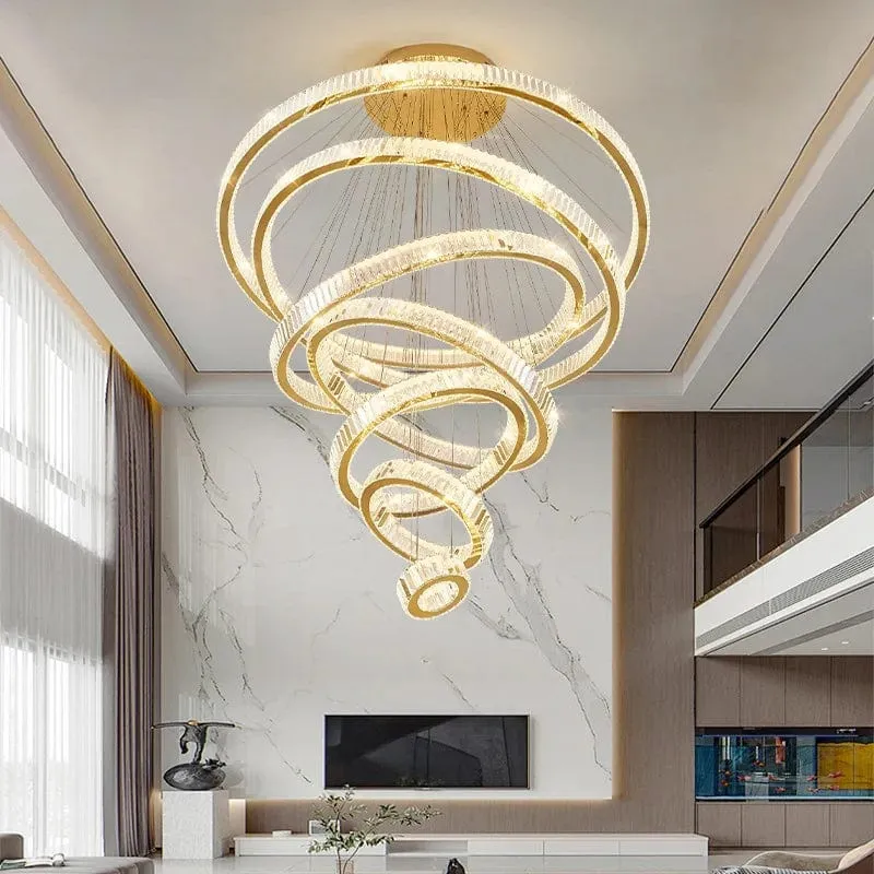 Bily Led Crystal Ring Chandelier — Modern Chandelier LED Pendant Lights  3000K