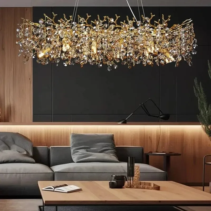 Ketaki Linear Glass Chandelier — Modern Chandelier LED Linear Lights  3000K