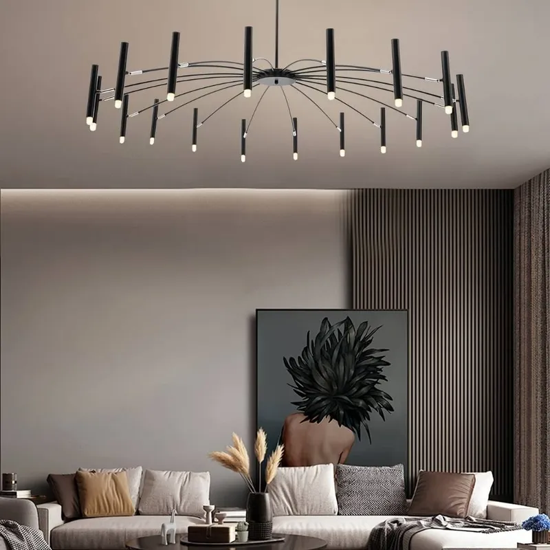 Venessa Modern Matte Black Chandelier — Modern Chandelier LED Pendant Lights  