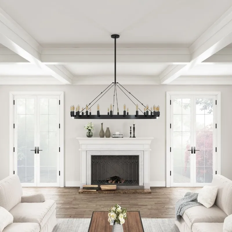 Pam Rustic Wagon Wheel Chandelier — Modern Chandelier LED Pendant Lights  