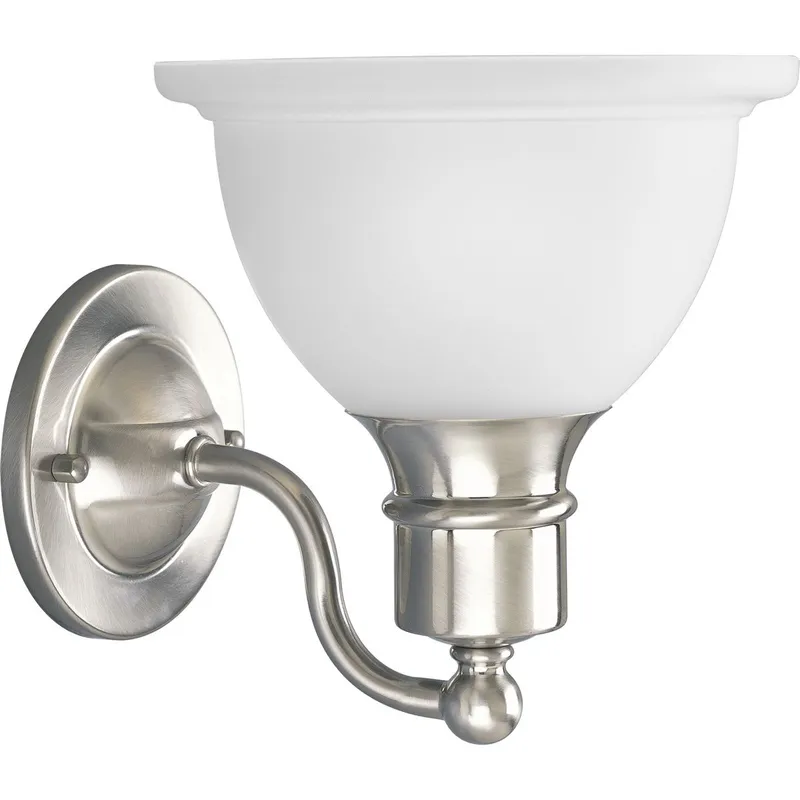 Madison Collection One-Light Etched Glass Bath Vanity Light — Progress Lighting LED Wall Lights  