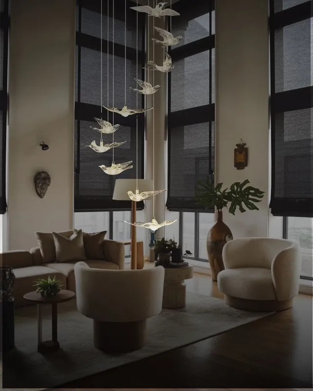 Velour Long Chandelier for Staircase — Modern Chandelier LED Pendant Lights  3000K