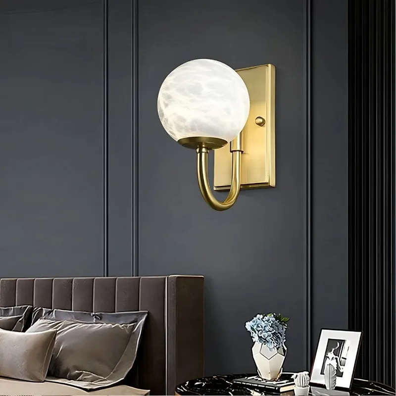Teal Modern Marble Wall Sconce — Modern Chandelier LED Wall Lights  3000K