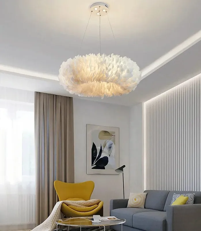 Glade Ostrich Feather Chandelier — Modern Chandelier LED Pendant Lights  3000K