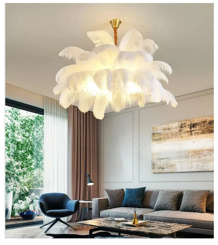 Jack Feather Chandelier — Modern Chandelier LED Pendant Lights  3000K