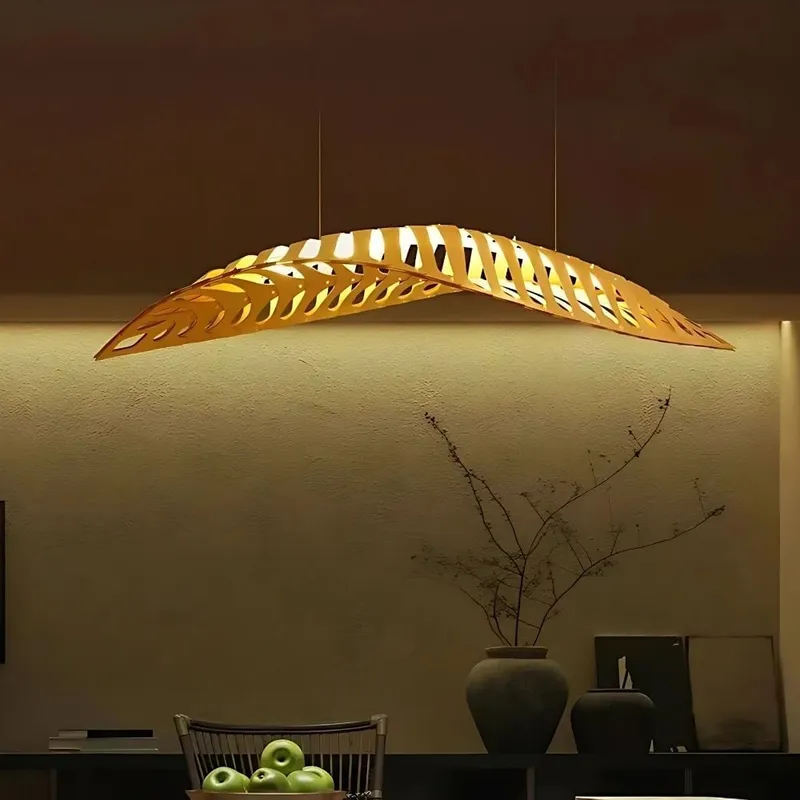 Zeal Wood Linear Chandelier — Modern Chandelier LED Linear Lights  3000K