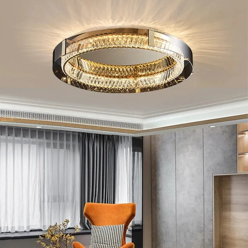 Vera Crystal Flush Mount Ceiling Light — Modern Chandelier LED Pendant Lights  3000K