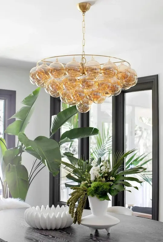 Dove Glass Bubble Light Fixture — Modern Chandelier LED Pendant Lights  3000K