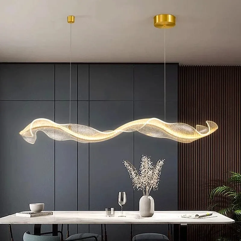 Paige Linear Dining Room Chandelier — Modern Chandelier LED Linear Lights  3000K