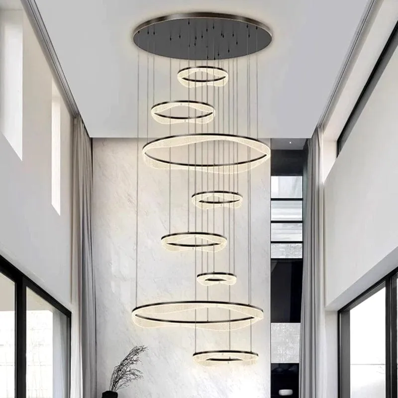 Sue Modern Ring Staircase Chandelier — Modern Chandelier LED Pendant Lights  3000K