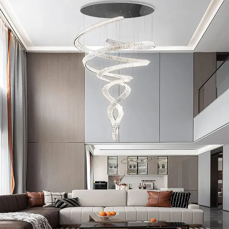 Tara Crystal Staircase Chandelier — Modern Chandelier LED Pendant Lights  3000K