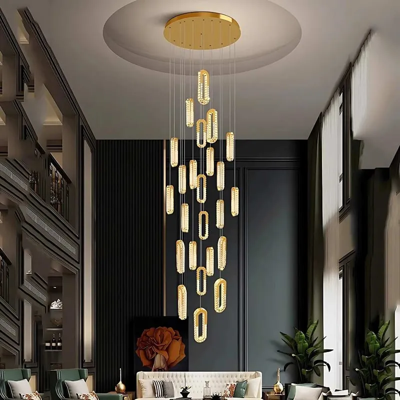 Rae Crystal Staircase Chandelier — Modern Chandelier LED Pendant Lights  