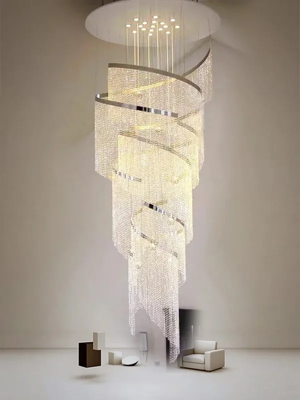Prue Extra Large Crystal Chandelier — Modern Chandelier LED Pendant Lights  